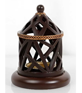 Quemador Bakhoor de lujo de latón con diseño de concha marina y cadena de borlas de perlas para decoración del hogar - Product Image 5