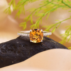 Four Prong Set Natural Citrine Faceted Cut Gemstone Real 925 Sterling <b>Silver</b> Vintage Solitaire Dainty <b>Rings</b> <b>Men</b> Women Fine Party - Product Image 3