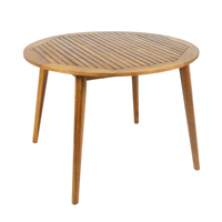 Juego de Mesa de Comedor de Madera de Acacia Sólida de Alta Calidad, Moderno, para Todo Clima, con 4 Sillas, para Jardín, Playa, Balcón, Patio, Restaurantes y Hoteles