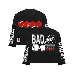 Sudadera de Diseño Nuevo, Corte Personalizado, Felpa Francesa de Algodón Grueso, Estampado, Hombros Caídos, Costuras en Contraste, Ropa Urbana para Hombre - Product Image 5