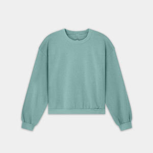 Vente en gros de haute qualité pull-over surdimensionné col ras du cou épaules tombantes sweat-shirt uni coton molletonné coton polyester sweat-shirt pour femmes - Product Image 1