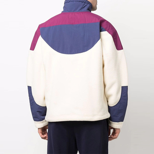 Custom Design Embroidery Logo <b>Men's</b> Multiple Colors Paneled Style Canvas Stand Collar Puffer <b>Jacket</b> <b>Half</b> <b>Zip</b> Outdoor High Street - Product Image 2