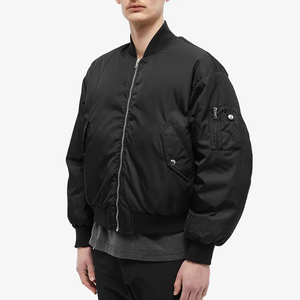 New Arrival Men's Boxy Fit Black Bomber <b>Jacket</b> Oversized <b>Padded</b> 100% Polyester <b>Waterproof</b> Quick Dry and Breathable - Product Image 1