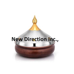 Marmite de serveur de casserole en acier inoxydable de style luxueux finition plaquée or - Product Image 6