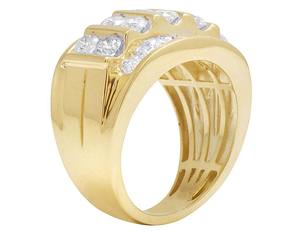 Joyería personalizada en plata S925 corte redondo Moissaanite diamante anillo de compromiso hombre - Product Image 6