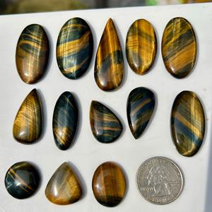 InfinityStones Multi Tiger Loose Gemstone Handmade Smooth Polished Blue Natural Tiger Eye Cabochon Semi Precious Mix Shape - Product Image 3