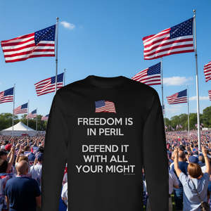 เสื้อยืดแขนยาว "Freedom Is In Peril" ออกแบบมาเพื่อปกป้องสิทธิอิสรภาพของคุณด้วยความรักชาติ - Product Image 3