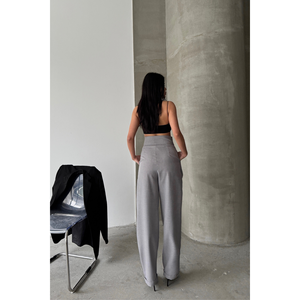 กางเกงขายาวสีเทาสำหรับผู้หญิงแบรนด์ดีไซเนอร์ - Product Image 2