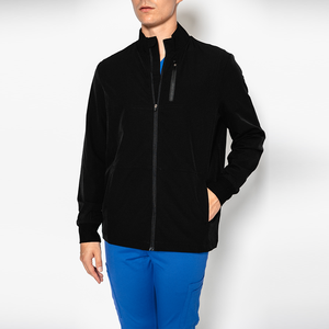 แจ็กเก็ตแพทย์สแปนเด็กซ์สำหรับผู้ชายและผู้หญิงเครื่องแบบแพทย์พยาบาลแขนยาวเป็นมิตรต่อสิ่งแวดล้อมออกแบบได้ตามต้องการ - Product Image 4