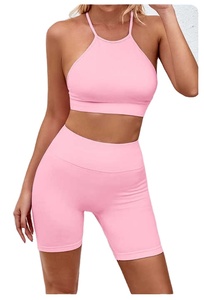 Yoga Set Shorts Breathable Seamless Four-Way Stretch High Waist 2-Piece Activewear Comfortable Flexible Lightweight Perfect Gym - Product Image 6