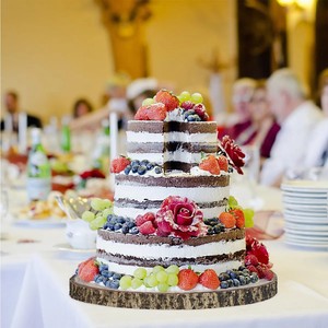 Base para Pastel de Madera Natural para Centro de Mesa de Boda y Exhibición de Panadería, Especial de Navidad - Product Image 1
