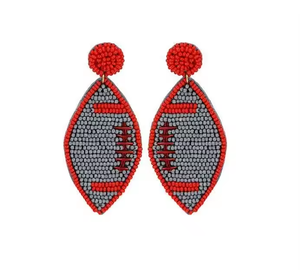 MD Handicrafts' Classic New Design Embroidery Seed Beaded <b>Football</b> Stud <b>Earrings</b> Handmade for Women and Girls for Party - Product Image 5