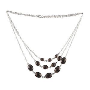 <b>Handmade</b> classic 925 sterling <b>silver</b> multi colour chalcedony gemstone bezel set <b>necklace</b> for ladies and girl - Product Image 3