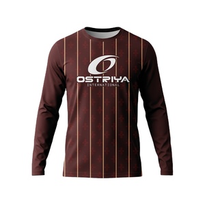 High Quality Crew Neck Unisex Customizable Full Sleeve <b>Heat</b>-Transfer Printed Soccer Jersey Custom Colors 100% Lightweight - Product Image 1