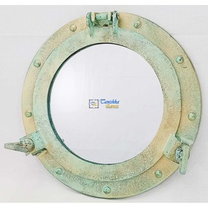Haute qualité métal Marine Antique rond nautique miroir hublot mur maison décorative bateau miroir à la main cadeau article - Product Image 3