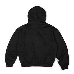 Custom Logo Front Oversized Heavyweight Full <b>Zip</b> <b>Hoodie</b> Men's 100% Cotton Quick Dry <b>Pocket</b> Winter Streetwear Wholesale - Product Image 3