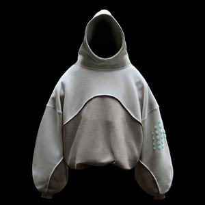 Sweat à capuche pour homme en molleton lourd 500 g/m², 100 % coton, lavage à l'acide, gris délavé, brodé, sans poches - Product Image 6