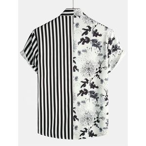 Chemisier à manches courtes pour hommes, imprimé, personnalisé, couleur assortie, printemps été chemises décontractées pour hommes - Product Image 2