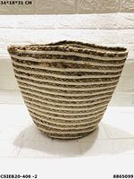 Panier de plage tressé en jute et coton Dari – Élégant panier de mode pour femme