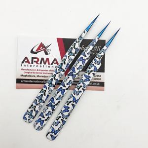 Pinzas de extensión de pestañas de acero inoxidable recubiertas de Papel Sostenible con logotipo personalizado Pinzas de pestañas rectas con aspecto natural puntiagudo - Product Image 3