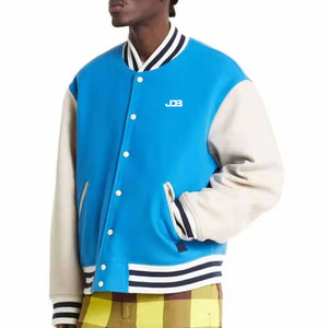 Premium Quality Customized Logo <b>Heat</b>-Transfer Printed Front Stand Collar Men's Winter Letterman <b>Jacket</b> Polyester/Cotton Casual - Product Image 4