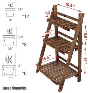 Support de fleurs en bois de manguier de qualité supérieure support décoratif de plantes de jardin intérieur/extérieur élégant Pots classiques simples Pack grand petit - Product Image 6
