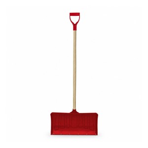 Longue pelle à neige manuelle en plastique pour l'hiver avec manche en bois, outil de déneigement rouge pour le jardin - Product Image 6