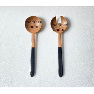 Natural Polished Acacia Wood Salad Server With Resin Handle Wooden Salad Spoon Set Serving Tools Kitchen Tools Tableware Cutlery - Product Image 4
