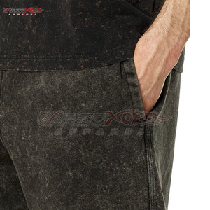 กางเกงขาสั้นลำลองผู้ชายลายฟอกสี 100% ผ้าฝ้าย น้ำหนักเบา ระบายอากาศ แห้งเร็ว ความยาวระดับเข่า มีเชือกผูก - Product Image 6