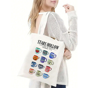 Fashion Canvas <b>Tote</b> <b>Bag</b> with <b>Zipper</b> Polyester Lining Premium Shoulder Shopping <b>Bag</b> for Advertising and Daily Use - Product Image 6