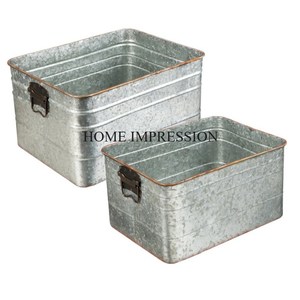 Jardinière de fleurs galvanisées fantaisie avec poignées pour jardinière de fleurs de forme personnalisée décorative intérieure et extérieure de l'exportateur - Product Image 2