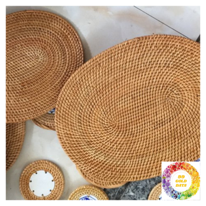 Unique Rustic Rattan <b>Placemat</b> Natural Charger Plates Handmade Dining Table Decor Elegant Wall Hanging Decoration - Product Image 2