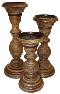 Candelabro de madera de acacia pulido hecho a mano de Venta caliente soporte de vela de Color Natural adecuado de Navidad o soporte - Product Image 2