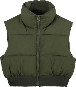 Women's Padded Down Vest Puffer Stand Collar <b>Zip</b> <b>up</b> Crop Sleeveless Jacket Unique Design Spring Hot <b>Hoodie</b> Vest Fashion Women - Product Image 1