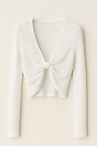 Nouveau design – Pull côtelé léger à manches longues et col en V pour femme, 100 % coton respirant, couleur unie - Product Image 4