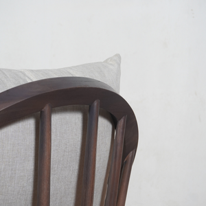 Fauteuil de salon Cordola moderne de style mi-siècle en teck massif avec dossier en bois, accoudoirs réglables, pour la maison, le bureau, l'école, le salon - Product Image 5