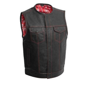 Motorcycle Vest Leather Custom Mens Cowhide Genuine a Grade Leather Motorbike <b>Waistcoat</b> Biker Leather Vest - Product Image 4