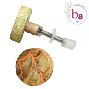 Industrielle Fractale Brûler Bois Résine Céramique Boutons Tiroir Armoire Poignée Tirettes Cuisine Chambre Salon Salle À Manger Armoire/Commode - Product Image 2