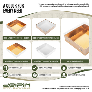 Made in Italy Boîte à biscuits carrée jetable de luxe en carton personnalisable Boîte alimentaire Boîte à gâteaux avec fenêtre de différentes tailles - Product Image 3