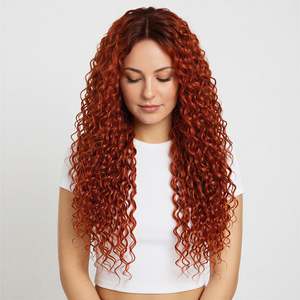 ต่อผมแท้แบบใหม่ Remy Jerry Curly Hair Extensions 3B # ทองแดง 350 เส้น ความยาวยืดได้ 8-28 นิ้ว - Product Image 2
