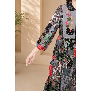 Robe midi vintage grise par Nooristan - Vêtement décontracté de haute qualité pour les occasions spéciales printemps, automne et hiver - Product Image 3