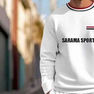 Survêtement à col rond personnalisé, uni, respirant, décontracté pour homme, avec logo, survêtement streetwear pour homme - Product Image 6