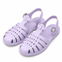 Sandales plates pour femmes, mode décontractée, polyvalentes, à bout fermé, style romain, couleur unie, tige en PVC