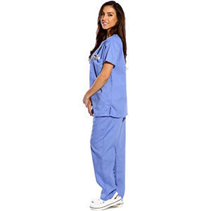 Qualité 2023 femmes Six poches gommages médicaux ensemble col en v avec pantalon Cargo personnalisé bonne qualité Top Design gommage uniformes - Product Image 6