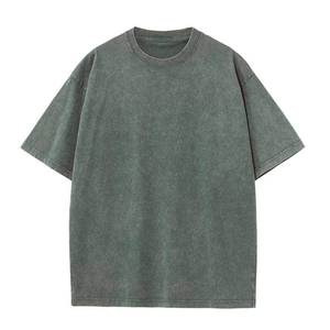 Fabrication OEM de haute qualité 340GSM T-shirt en coton pour hommes lavé à l'acide sur une taille multicolore pour hommes - Product Image 2