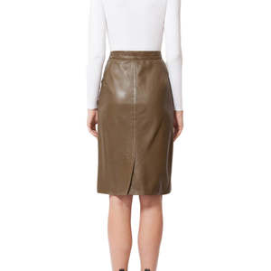 Nueva falda de cuero genuino personalizada 2023 de la mejor calidad para mujer falda de cuero personalizada - Product Image 3