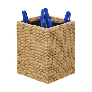 Wholesales Biodegradable Desk Office Accessories Gift Giving Cane Wiwin Jute Top Sell Natural Item Wicker Rattan Pan Holder - Product Image 3