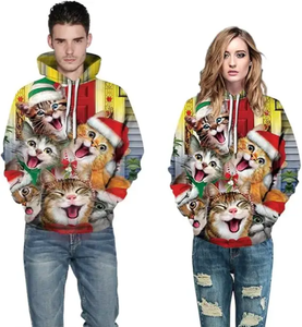 Sweat à capuche de Noël personnalisé Pull imprimé de Noël Pull thermique de Noël pour hommes Sweat à capuche surdimensionné Noël Impression par sublimation 3d - Product Image 3