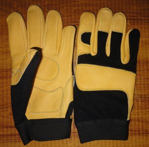 Gants de travail en cuir grainé de vachette, résistants aux chocs TPR, anti-coupure, protection hivernale, anti-choc, pour hommes - Product Image 6