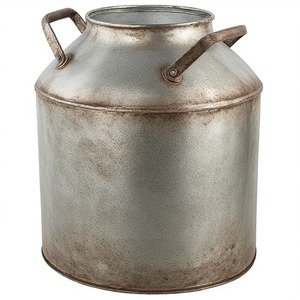 กระป๋องนมชุบสังกะสีตกแต่งอย่างหรูหราพร้อมตัวเครื่องที่ทำด้วยมือเหมาะสำหรับห้องครัวบ้านสวนกลางแจ้งและบ้านไร่ - Product Image 5